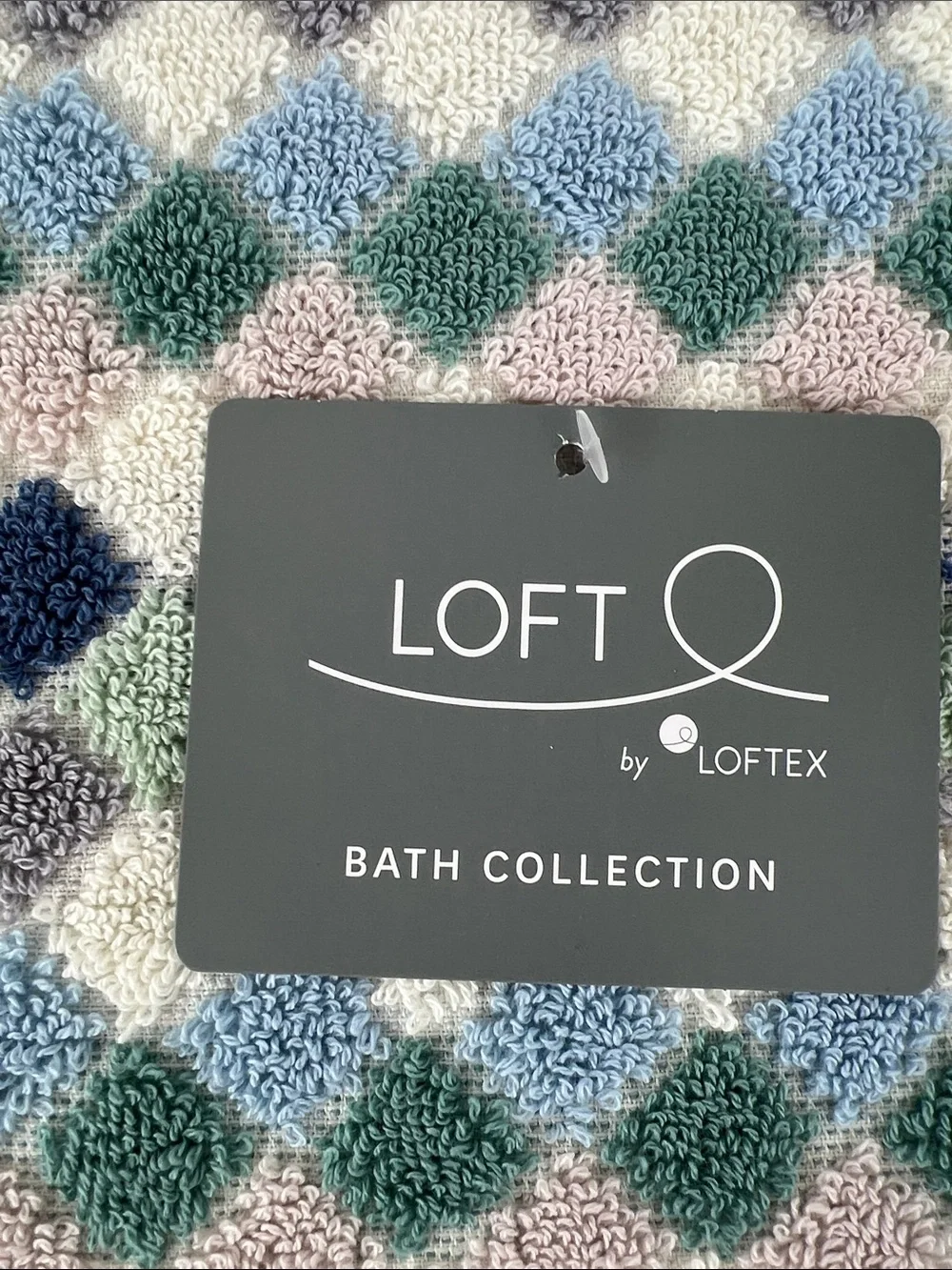 LOFT by Loftex Bath Towels Multi Color Geometric Diamond Soft Cotton 2 Pc NEW